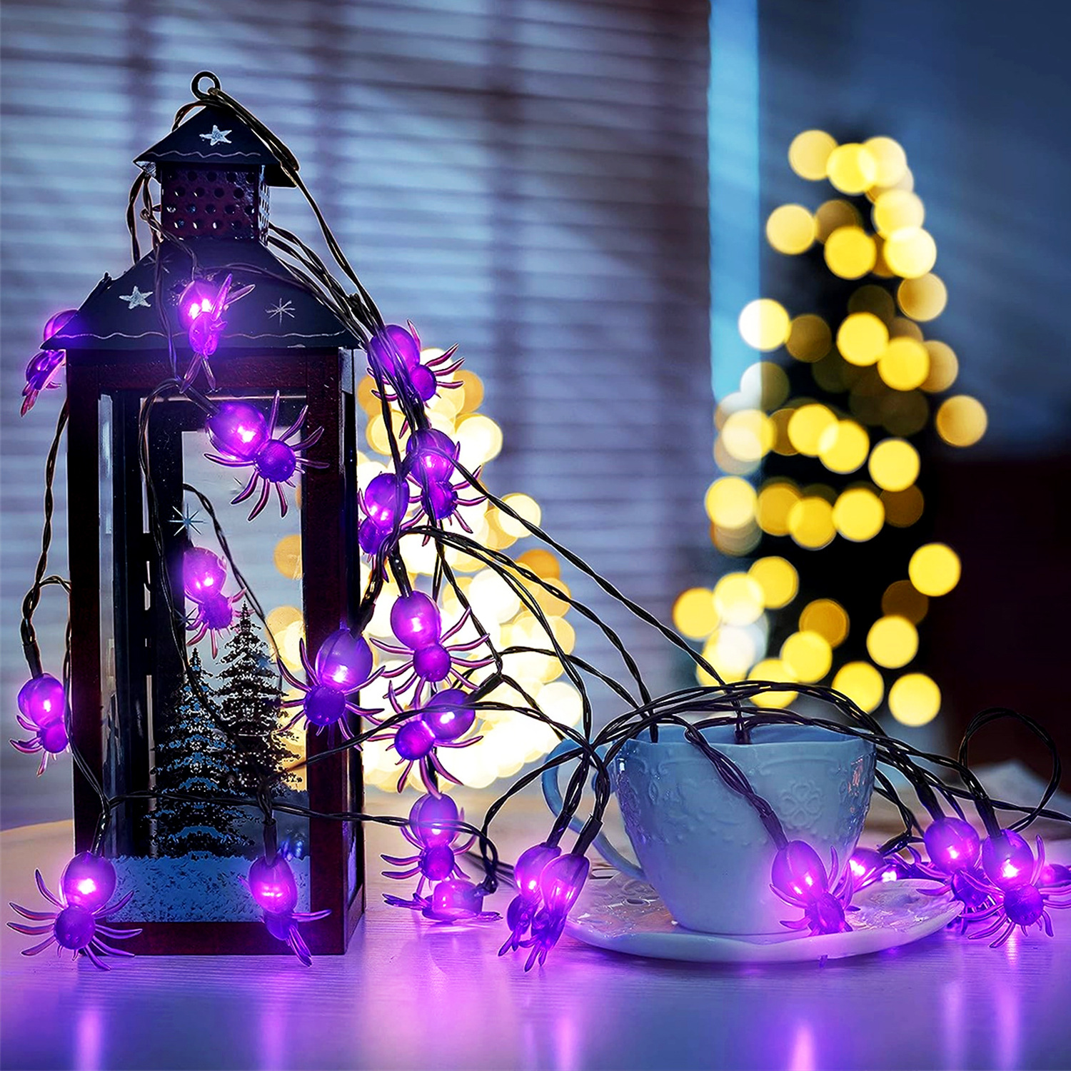 Guirnaldas de luces LED transfronterizas, guirnaldas de luces LED para Halloween, decoración exterior, luces LED de calabazas, luces decorativas para arreglos de escenas de Amazon.