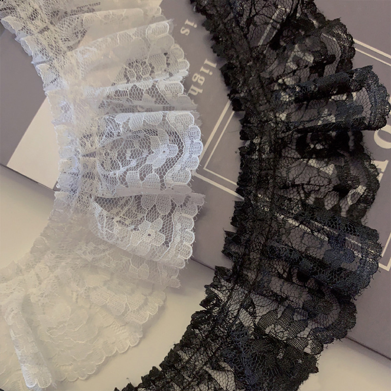 Lace Accessories Lace Ruffles Wrinkled DIY Clothing Materials Women's Socks Hat Decorative Lace Lolita Skirt