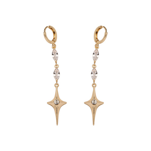 Sweet and Cool Four-Pointed Star Fringe Earrings for Women - New Neutral Style Design Earrings for Trendsetters, Internet Celebrities, Street Style Photos, and Students