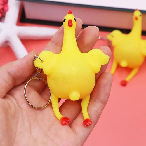 Creative toys spoof the laying hen, pinch and squeeze the laying hen to vent, chicken keychain, venting, decompressing, prank manufacturer wholesale