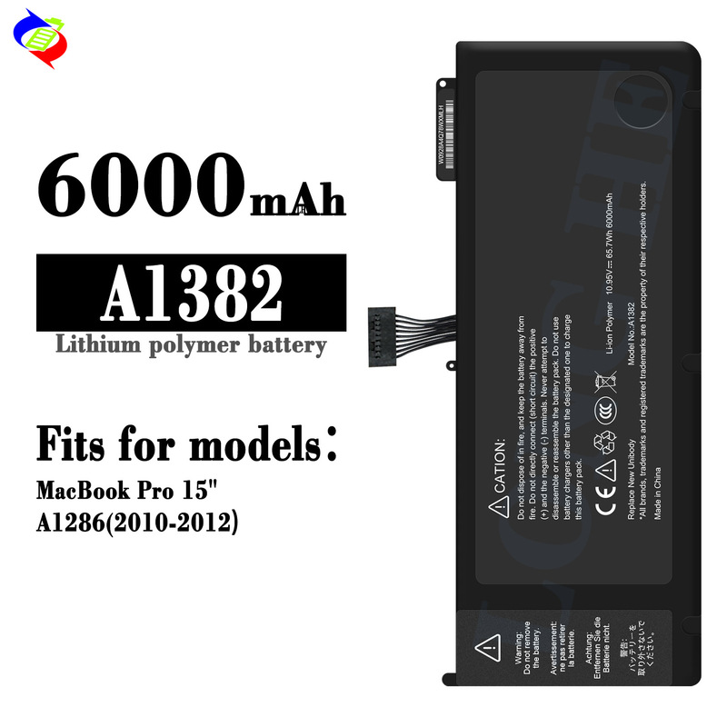 Suitable for Apple MacBook Pro 15inch /A1286 (2010-2012) Laptop Battery A1382 Suitable for Apple MacBook Pro 15inch /A1286 (2010-2012) Laptop Battery A1382