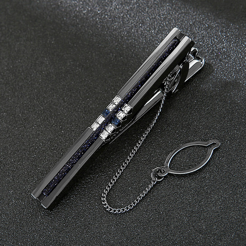 Tie clip men's formal business wear Amazon light luxury hot selling crystal agate collar clip boutique fashion suit collar clip