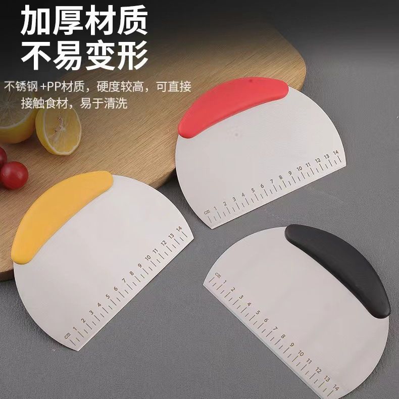 Stainless Steel Noodle Cutter Baking Flour Cutter with Scale Noodle Cutter Nougat Cutter Scraper Scraper Baking Tool
