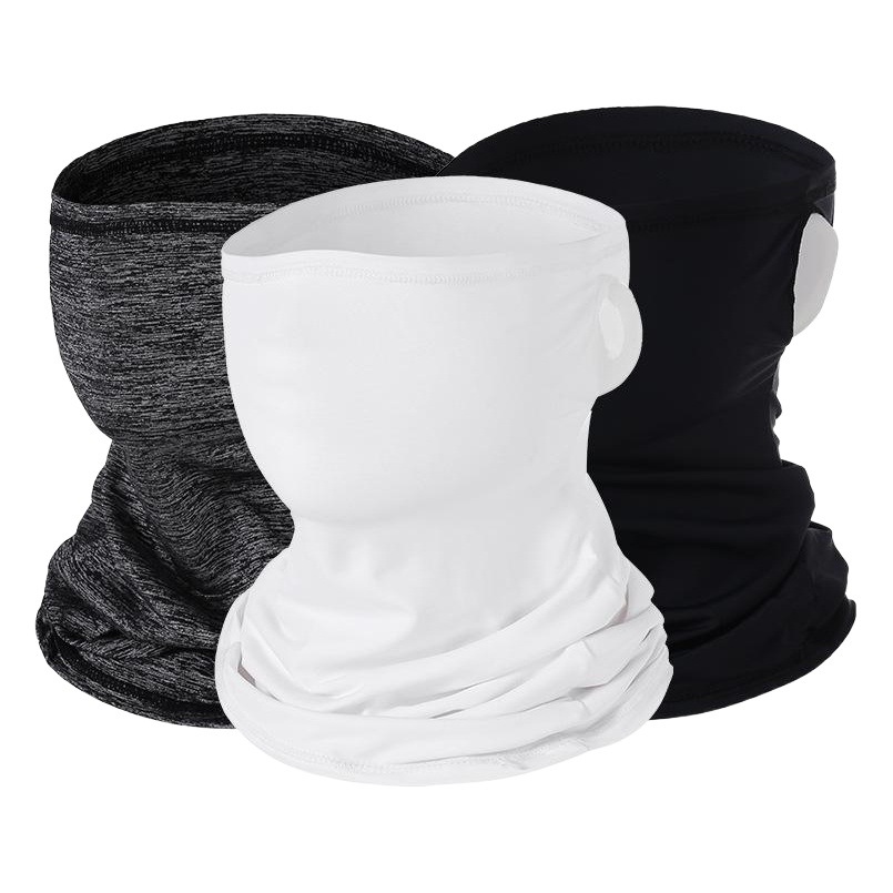 Ice Silk Cycling Mask with Ear Loops, Nylon Uv Protection Sports Neck Gaiter, Breathable Sunshade and Sun Protection Neck Scarf for Summer