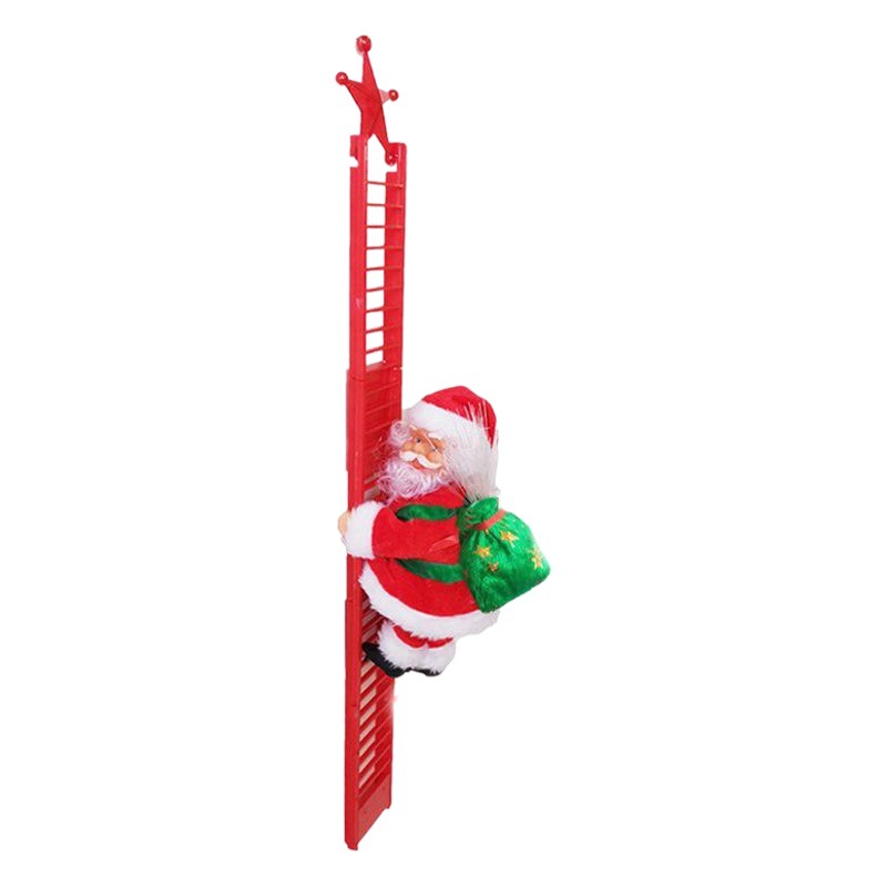 Venta directa de fábrica de escalera roja para escalar, decoración navideña para ventanas de casa con diseño de Papá Noel, regalo de juguete para niños.