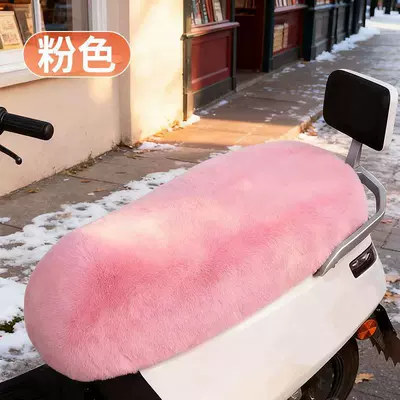 plush, universal, warm and cold-resistant for – Electric car cushion - electric-motorcycle-plush-seat-cover-pink