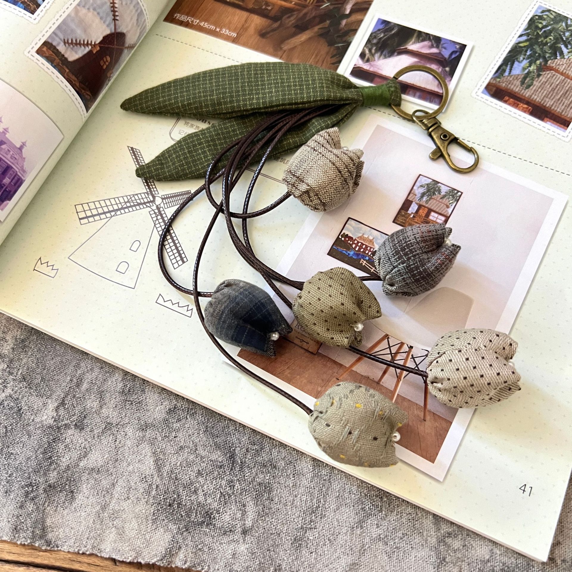 Bordado hecho a mano DIY creativo colgante adulto principiante patchwork bordado bolsa de regalo de coche bordado colgante