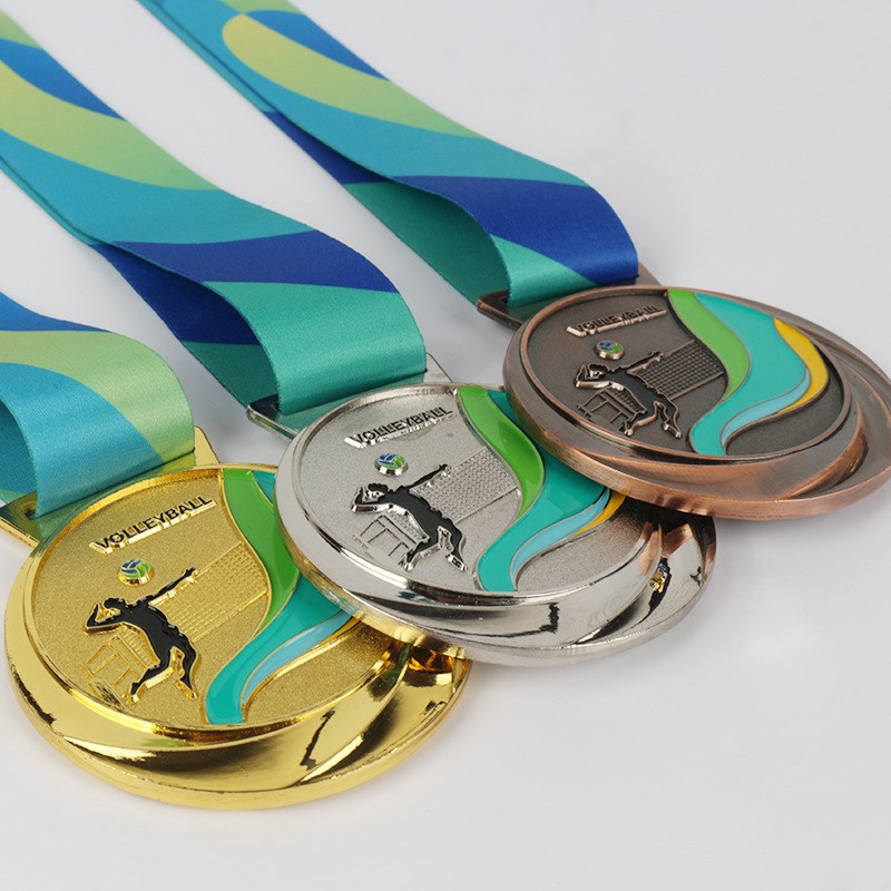 Medalla de aleación de zinc haciendo Lista de metal voleibol medalla de oro y plata medalla de bronce medalla de competencia Medalla de Honor Memorial