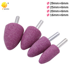 Metal grinding electric grinder polishing rust removal brown corundum ceramic grinding wheel head 6mm shank diameter conical abrasive wheel head