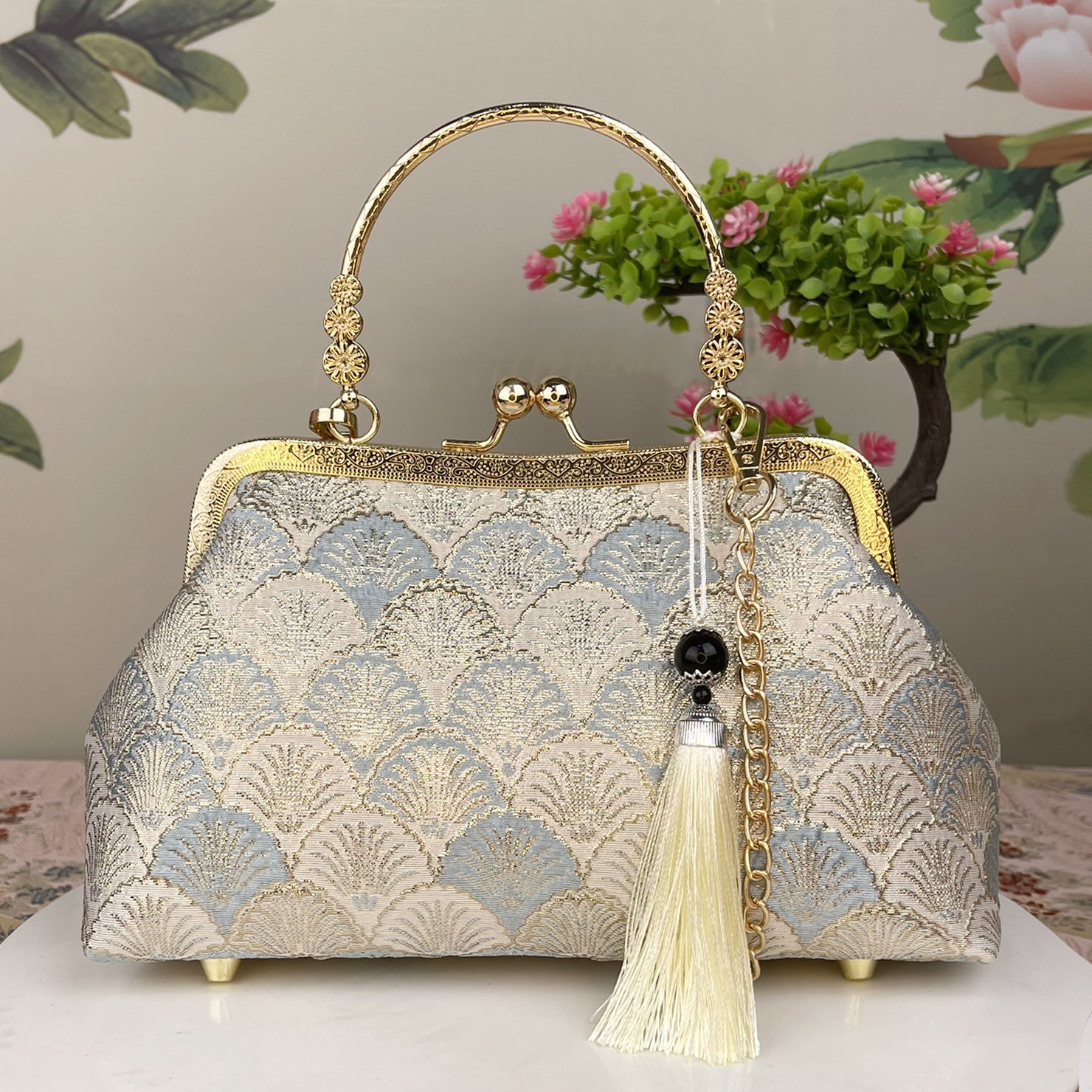 Cheongsam Handbag Shoulder Crossbody Bag Gift Bag Runway Bag Women's Evening Clutch Bag - Thumbnail 4