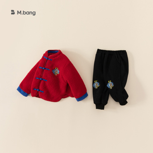 babycity children's suit winter festive plus velvet New Year's clothing for boys and girls, baby Tang suit DT82171