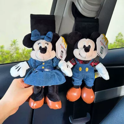 Mickey and Minnie car seatbelt shoulder pad, car interior seatbelt protector, anti-abrasion