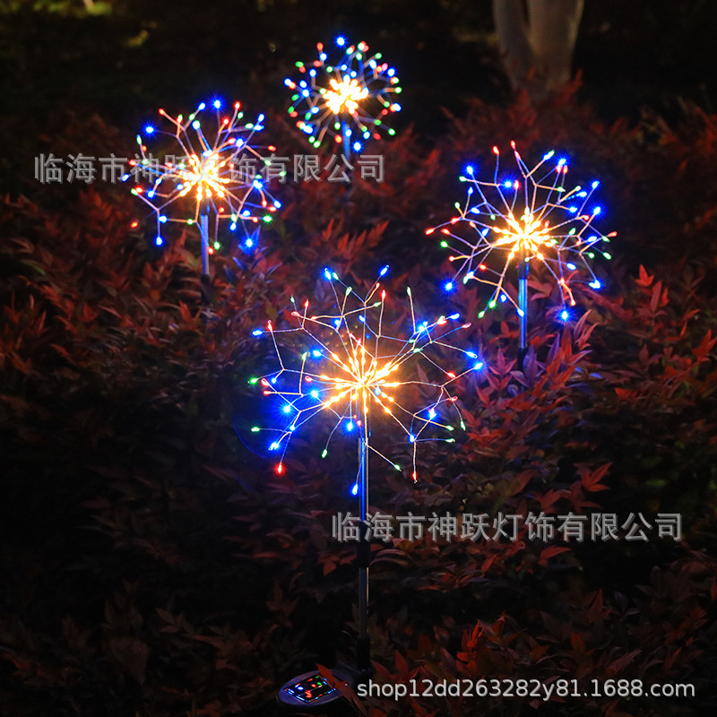 8가지 모드 - 폭죽 불꽃놀이 조명(따뜻함 + 색상) 100개 조명 - 박스형