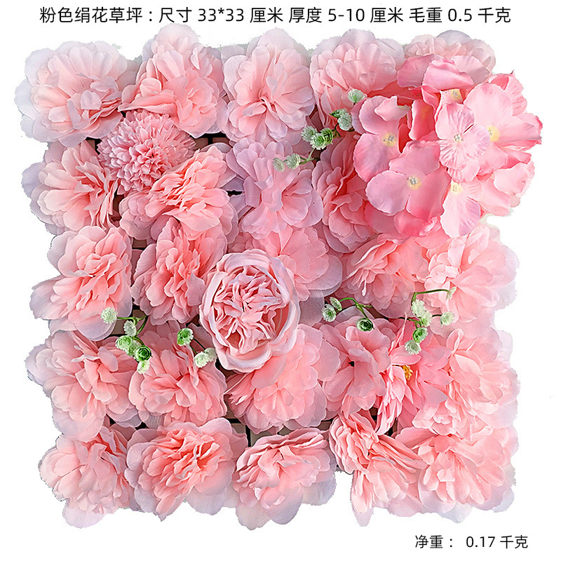 Flor artificial pared Fondo pared flor artificial Rosa cabeza plástico flor decoración boda seda flor arco Studio imagen pared