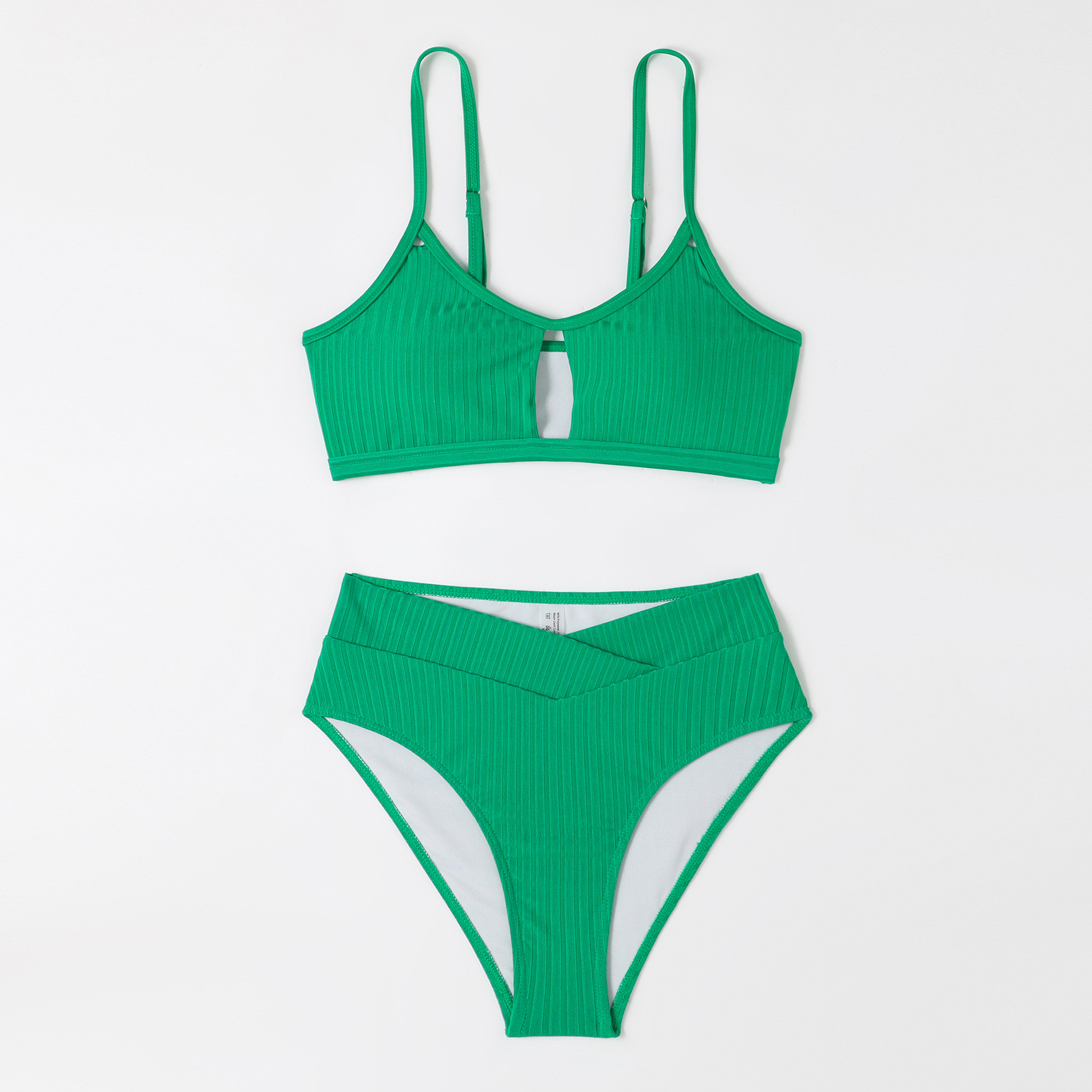 2023 Europa y los Estados Unidos comercio exterior chaleco de trajes de baño de cintura alta costura bikini trajes de baño de mujer deportivo de alta elasticidad