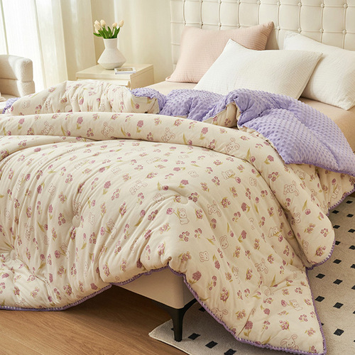 New product Class A double-layer gauze bean quilt double thickened soybean quilt dormitory autumn and winter warm quilt core mattress