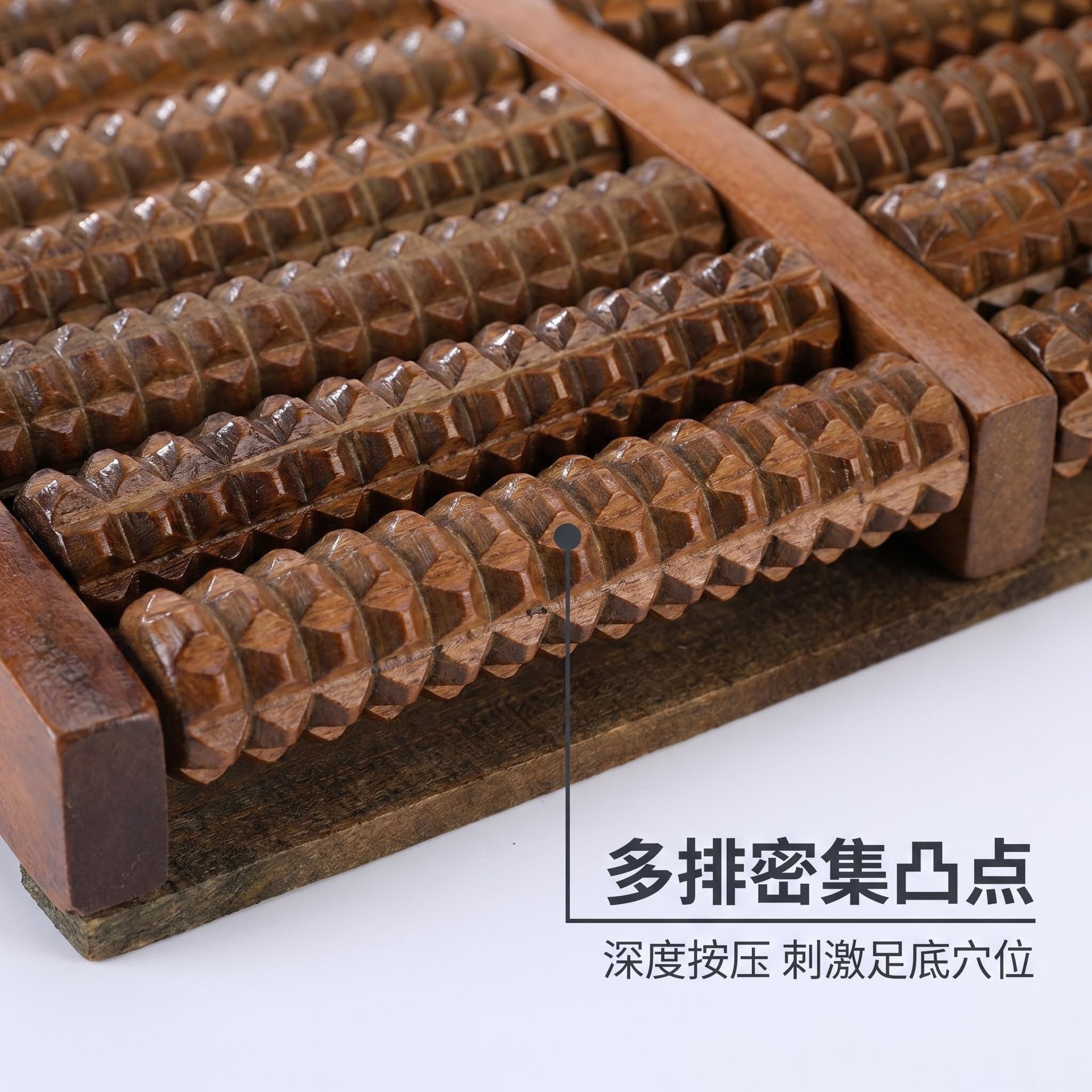 Wooden Foot Massage Roller 8 Row Beech Sole Acupressure Tool Manual Reflexology Massager preparation
