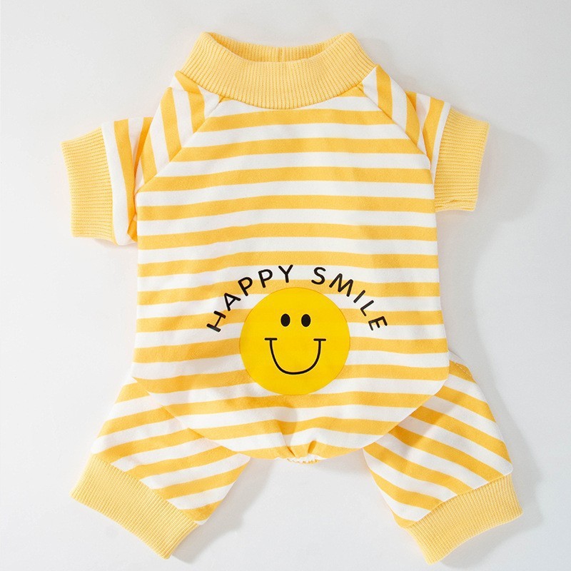 Japonés y coreano lindo Otoño e Invierno perro de dibujos animados lindo cachorro suéter de cuatro patas gato cálido forrado de lana ropa para mascotas