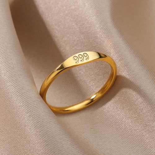 Cross-border simple digital ring for men and women stainless steel ring 111 999 angel digital ring manufacturer dropshipping