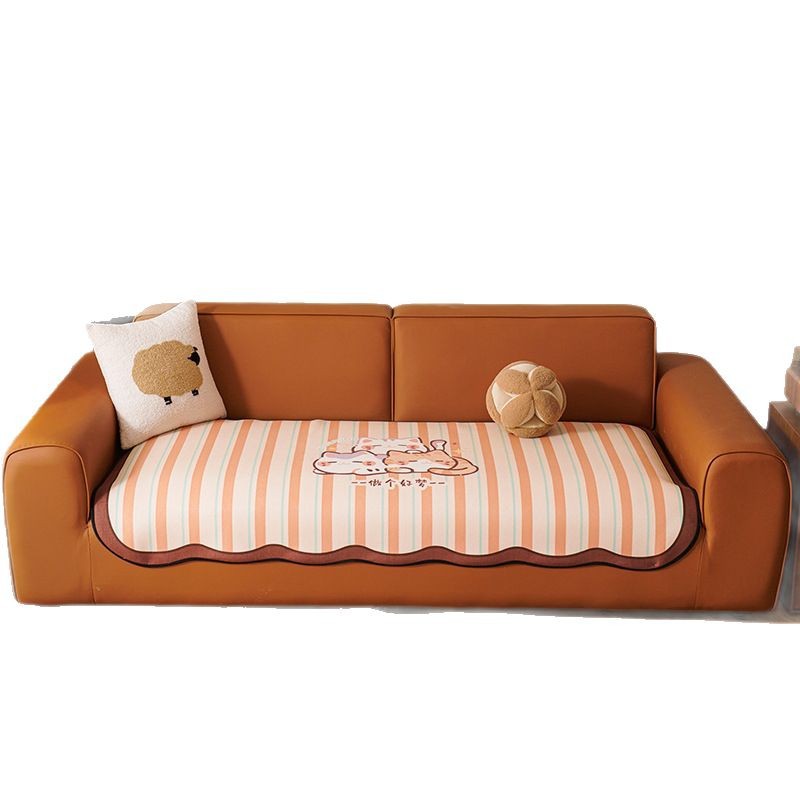 Cojín de sofá de forma especial adorable 2025 nuevo cojín de sofá de cuero fijo antideslizante dopamina dibujos animados sofá toalla de tela