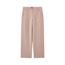 2025秋冬双面呢羊毛高腰直筒休闲裤轻薄桑蚕丝裤子通勤百搭毛呢裤