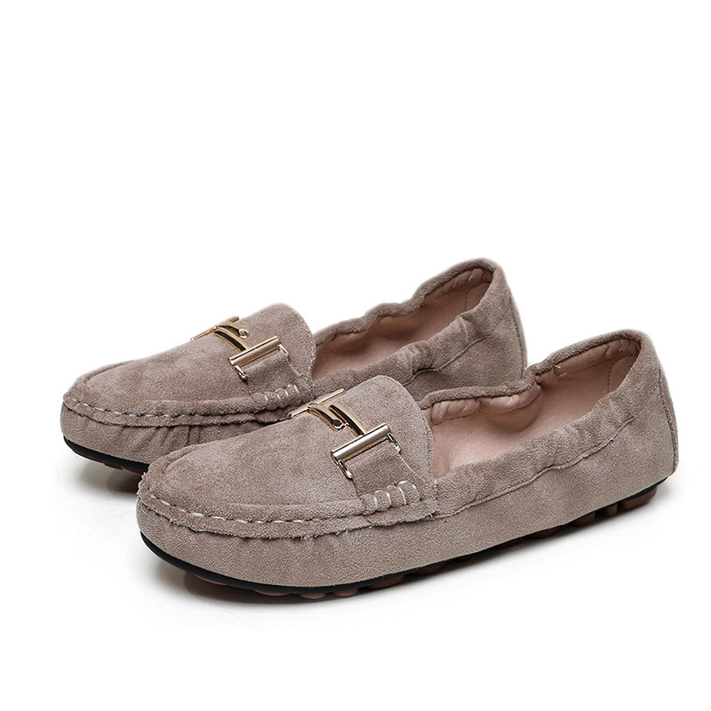 Mocasines para mujer 2023 primavera y verano nuevo estilo coreano deslizamiento-en mujeres embarazadas planas 41-43 más tamaño rollo de huevo antideslizante bombas