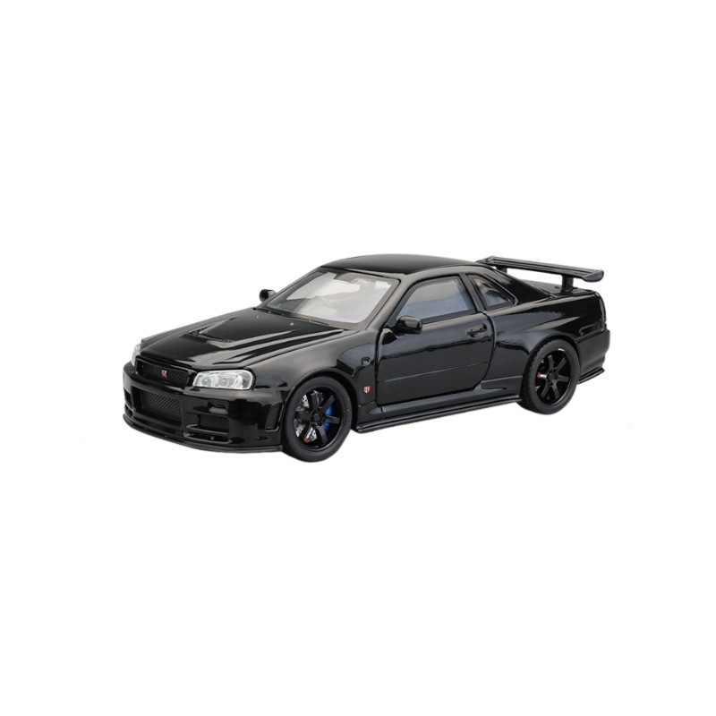 Zhongyuan Xinghejin modelo de coche 1 a 32 Skyline GTR34 coche deportivo con retorno de luz y sonido coche de juguete modelo de sonido