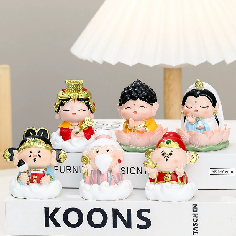 Счастливые маленькие боги милые украшения ручной работы мультфильм креативный 2025 новый смола ремесла для украшения рабочего стола подарок