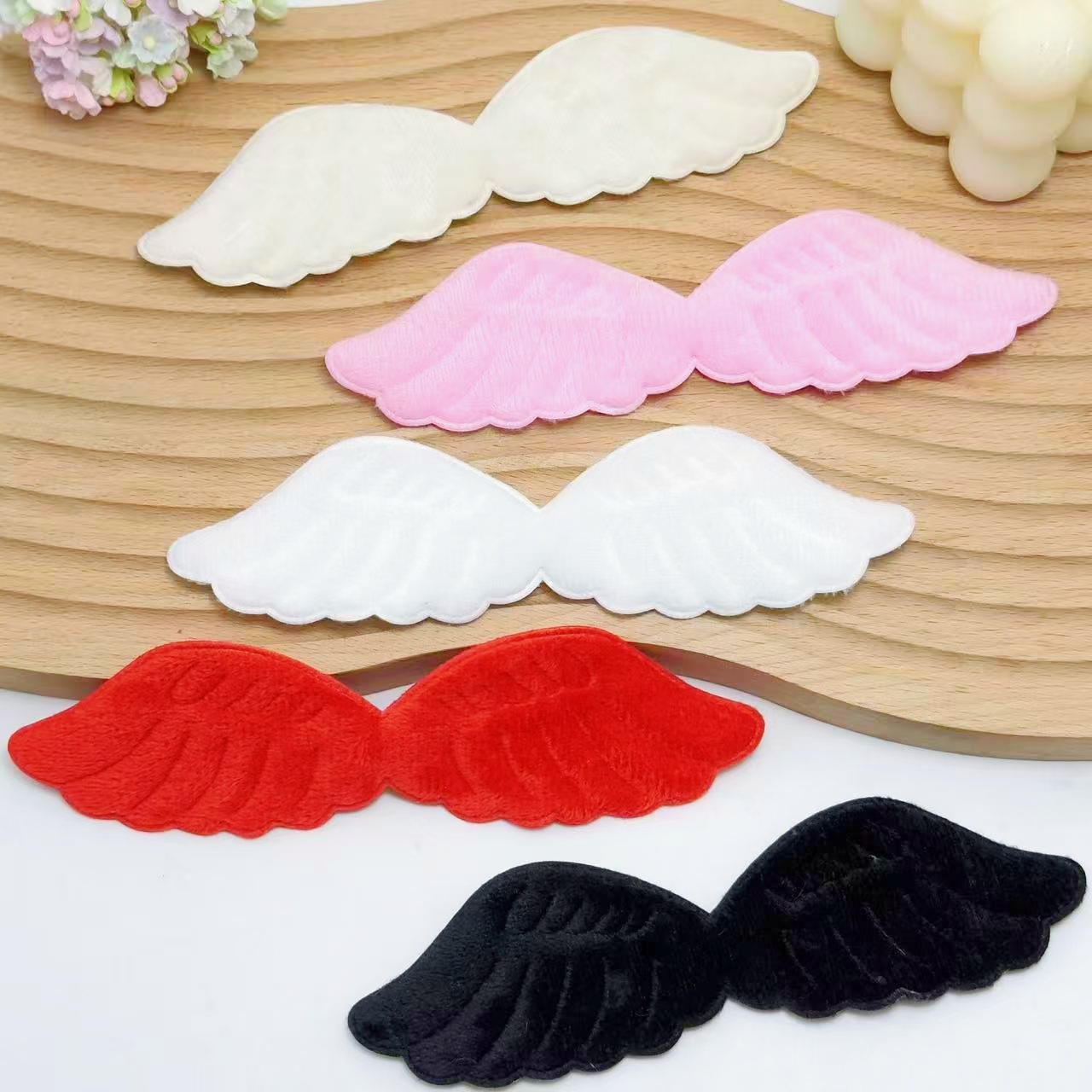 Ultrasonic Embossing Diy Large Plush Angel Wings Double-sided Plush...