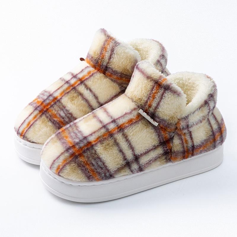 Bolsillo de colores zapatillas de algodón de invierno de otoño para mujeres zapatillas de algodón de peluche caseras cómodas zapatillas de calentamiento de pareja botas de nieve