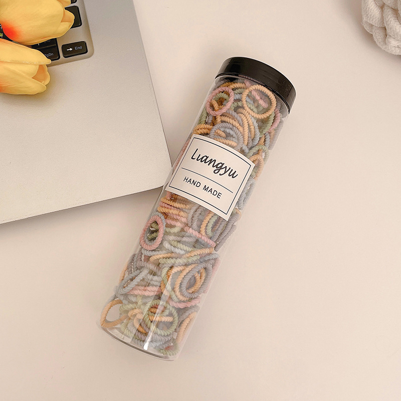 Anillo de cabello de color caramelo para niños no daña correa de cabello bebé cuerda de cabello niñas lindas cubiertas de cabello de cuero de pimples