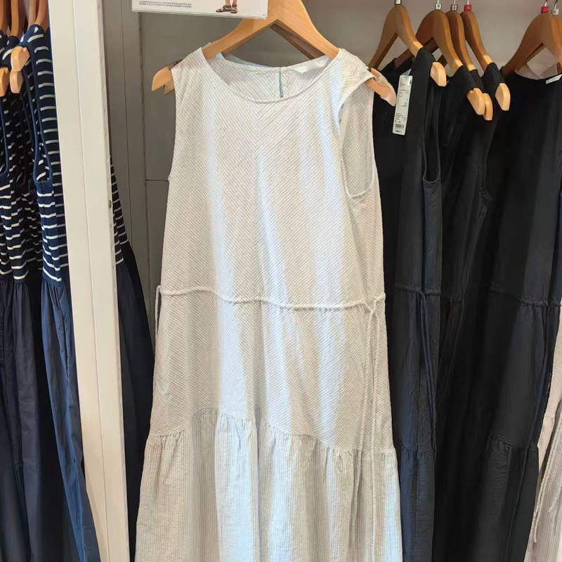 Women's Striped Layered Dress Sleeveless Skirt 2026 Spring/Summer New Long Dress Women's Dress R482788/484787