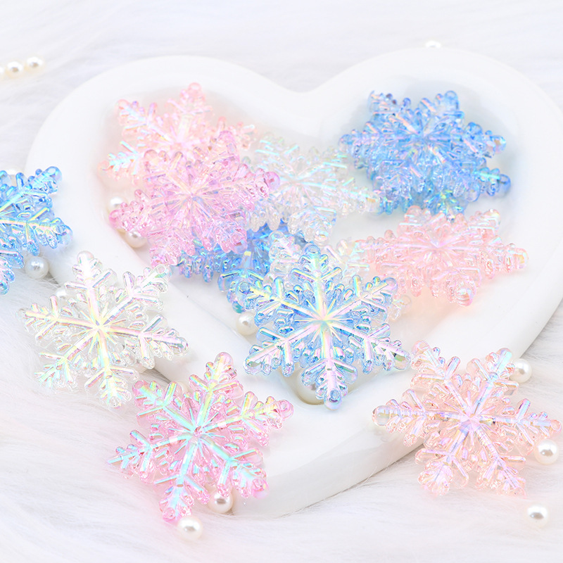 New Medium electroplated snowflake acrylic hole pendant making diy car hanging beaded loose beads decorations wholesale New Medium electroplated snowflake acrylic hole pendant making diy car hanging beaded loose beads decorations wholesale
