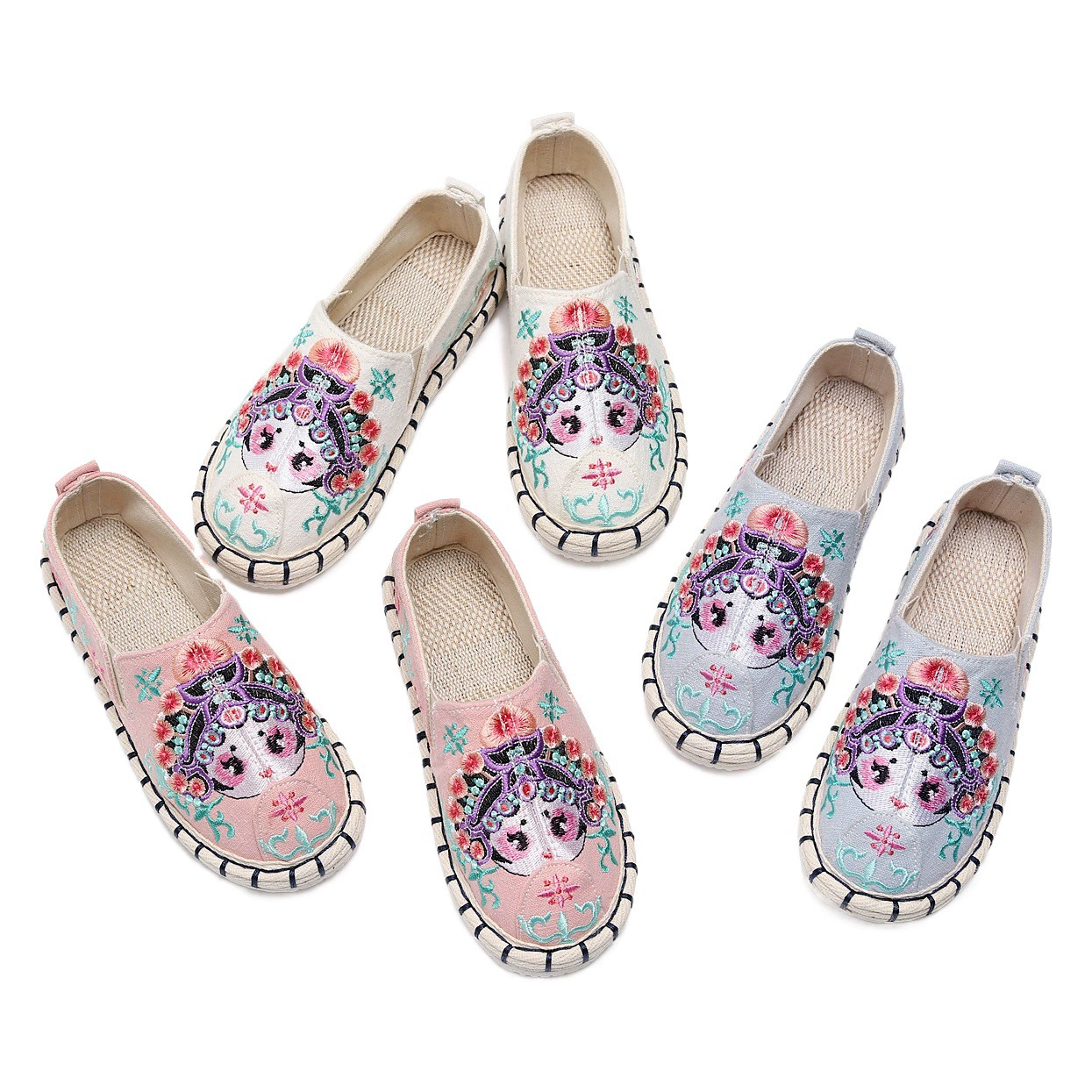 Old Beijing Melaleuca Детская Тканевая обувь Этнический стиль Вышитые тканевые туфли для девочек и мальчиков