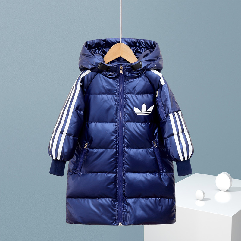 Children's Down Jacket Mid-length Boys' Thickened Warm Girls' Loose Wash-free Winter Fashionable Outer Wear