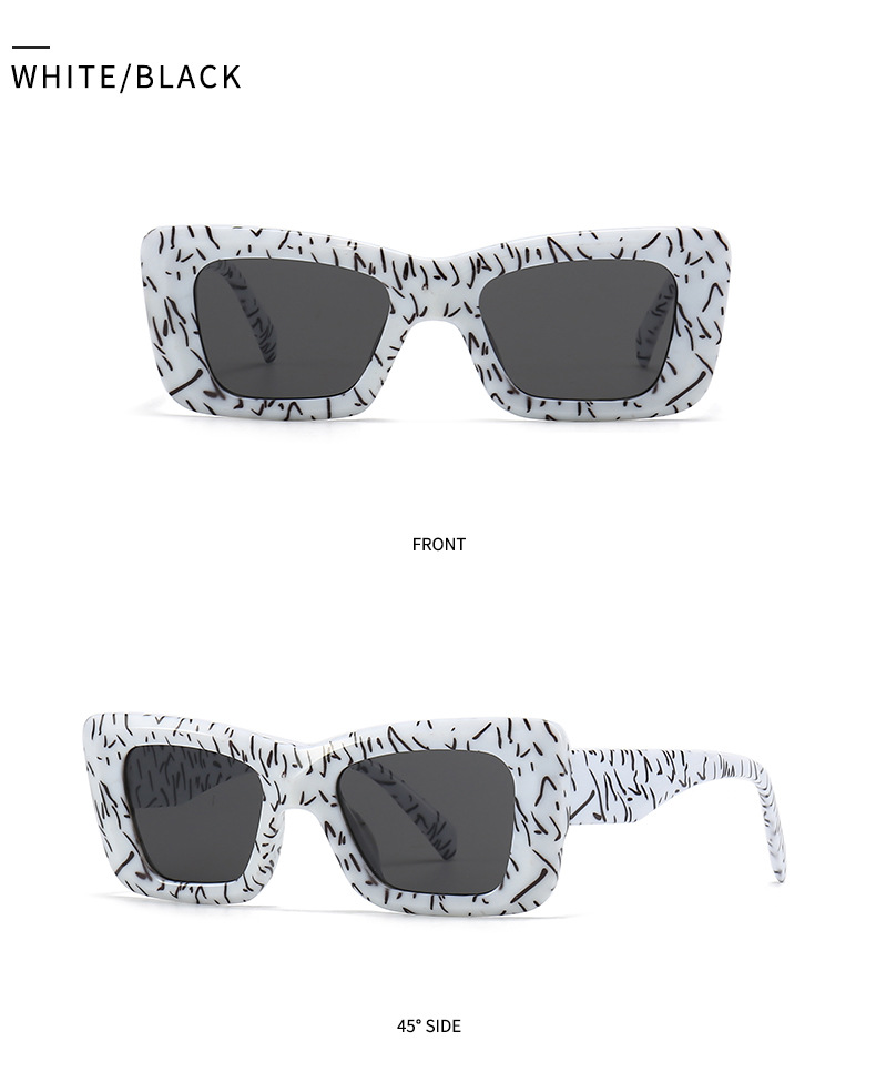 New European and American fashion catwalk small frame cat eye sunglasses for women, trendy sunglasses for men, cross border 9137 UV protection_voghion.com