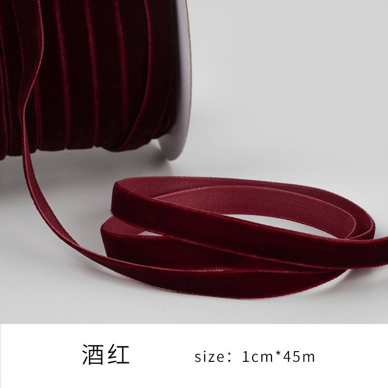 1cm cinta de flocado cinta de Navidad cinta de terciopelo unilateral cinta de terciopelo cinta de ropa accesorios cinta de tela de lana cinta de seda