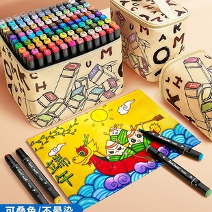Touchmark Marker 48 Colors Oily Quick-Drying Double-Ended Watercolor Pen for Students and Kidsren Art Painting Opaque 2