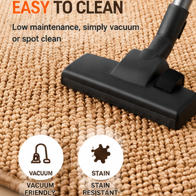 Alfombra de imitación de sisal, alfombra de gran tamaño para sala de estar, alfombra sencilla para dormitorio junto a la cama, tapete antideslizante para el hogar, protector contra arañazos de gatos. image 4