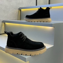 工装靴男鞋真皮英伦马丁靴复古厚底秋冬新款户外防滑中帮沙漠短靴