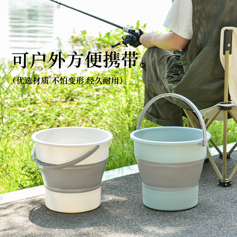 户外旅行露营钓鱼折叠水桶洗脸盆学生宿舍家用便携式折叠盆水桶套
