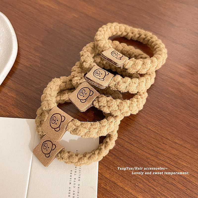 Banda para el cabello cuerda para el cabello tocado de alta gama nuevo estilo simple banda de goma lazo para el cabello de las mujeres alta elasticidad durable no lastimar el cabello cubierta de cuero cuerda para el cabello