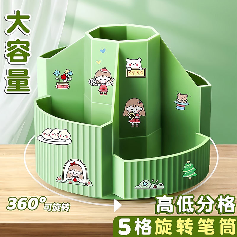 Capacious pens holder with stairs, universal storage box for students