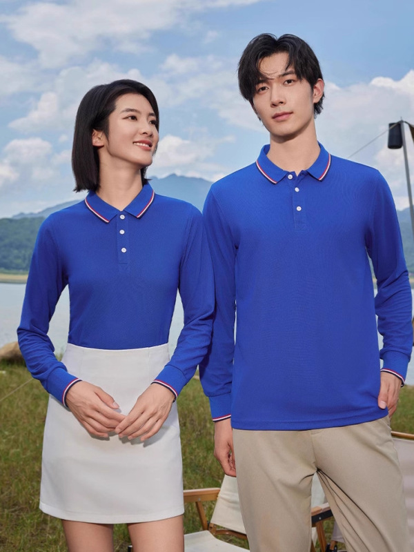 翻领工装长袖polo衫定制工作服厂服T恤广告衫文化衫刺绣印logo字|undefined