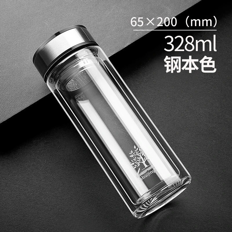 皖星单层双层带盖玻璃杯商务保温杯水杯泡茶杯广告礼品杯LOGO|undefined