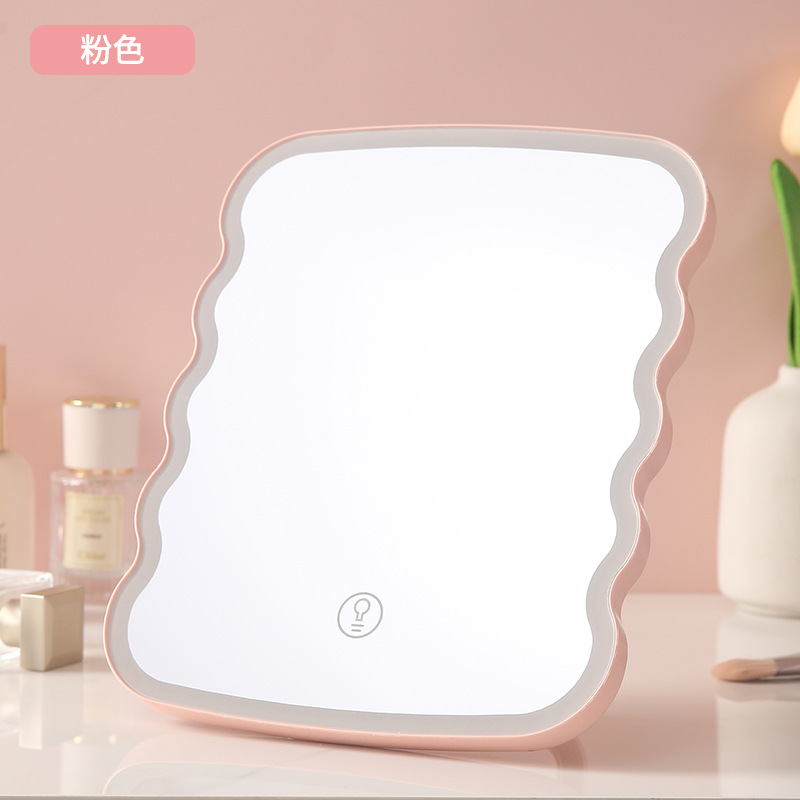 LED con lámpara de maquillaje espejo de estilo diversificado espejo de vestir de escritorio de oficina para estudiantes de alta definición espejo doméstico