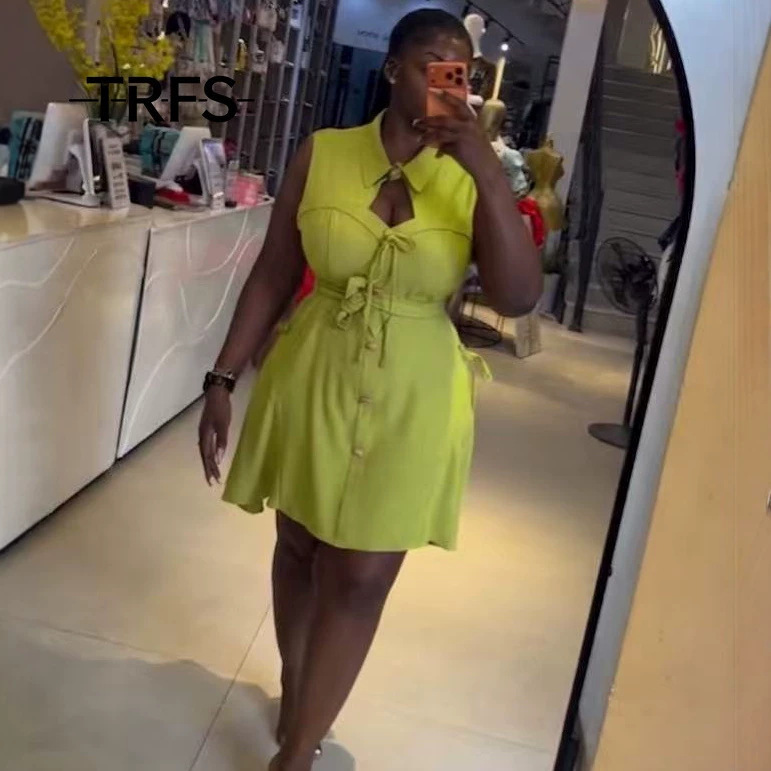26 Summer New Style Shirt Collar Dress, Off-Shoulder, Waist-Cinching, Slimming, Mid-Length A-Line Dress, Solid Color Dress, Plus Size Women's Clothing 26 Summer New Style Shirt Collar Dress, Off-Shoulder, Waist-Cinching, Slimming, Mid-Length A-Line Dress, Solid Color Dress, Plus Size Women's Clothing