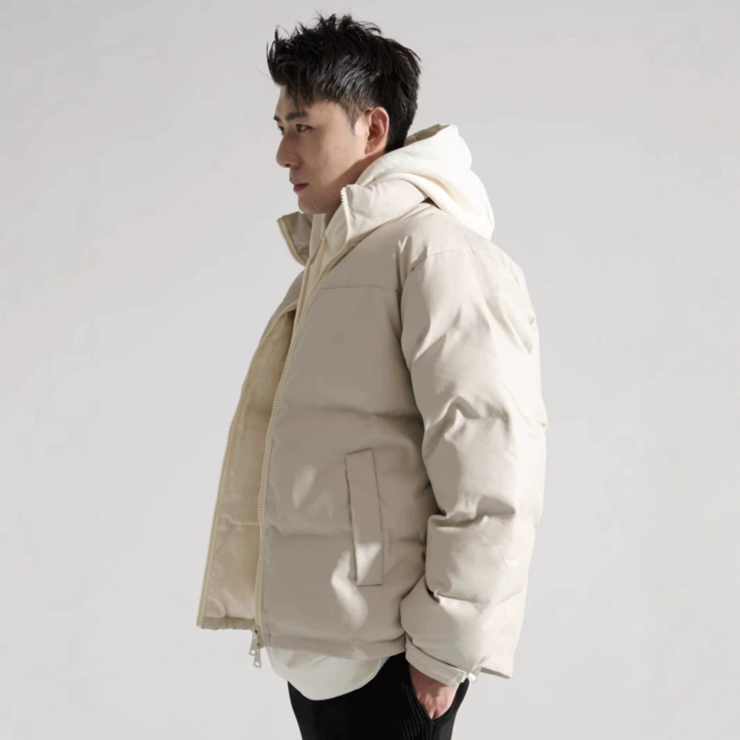 Fashionable short trend polyurethane jacket with down, Korean style, oversize