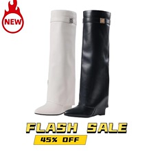 F 36827 Pointed Toe Buckle Boots ��ͷ����ѥ �羳ŷ������ѷ��