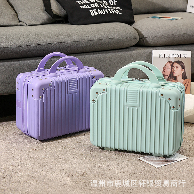 Retro suitcase cosmetic case 14-inch luggage gift bridesmaid small mini suitcase storage bag wholesale
